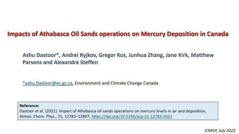 Impacts of Athabasca Oil Sands operations on Mercury Deposition in Canada